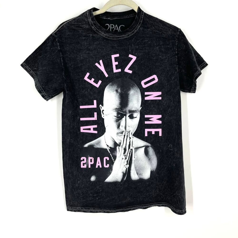 2Pac All Eyez‎ On Me Portrait Graphic Band Tee Black Tie Dye Small